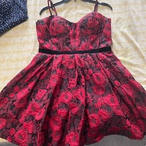 Red and back dress